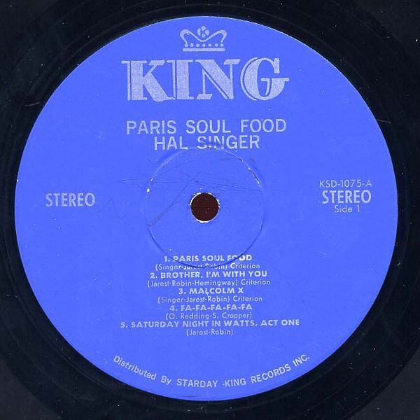 Hal Singer ~ Paris Soul Food (Vinyl) - Djungel & Jazz