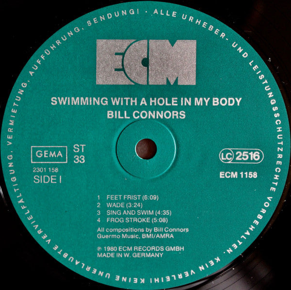 Bill Connors ~ Swimming With A Hole In My Body (Vinyl) - Djungel & Jazz
