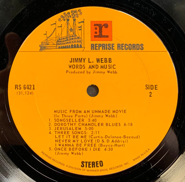 Jimmy L. Webb ~ Words And Music (Vinyl) - Djungel & Jazz