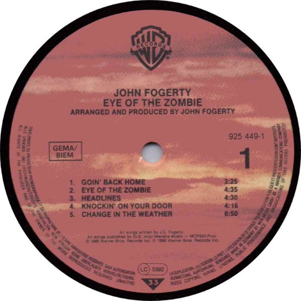 John Fogerty ~ Eye Of The Zombie (Vinyl) - Djungel & Jazz