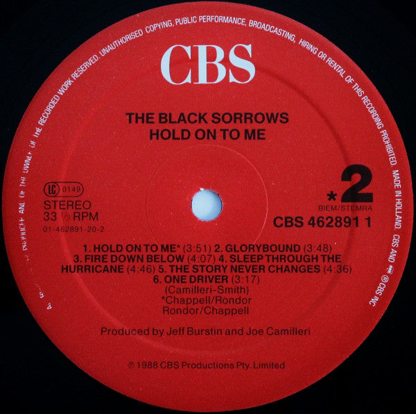 The Black Sorrows ~ Hold On To Me (Vinyl) - Djungel & Jazz