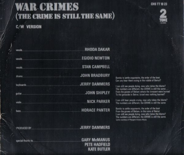 Special AKA ~ War Crimes (Vinyl) - Djungel & Jazz