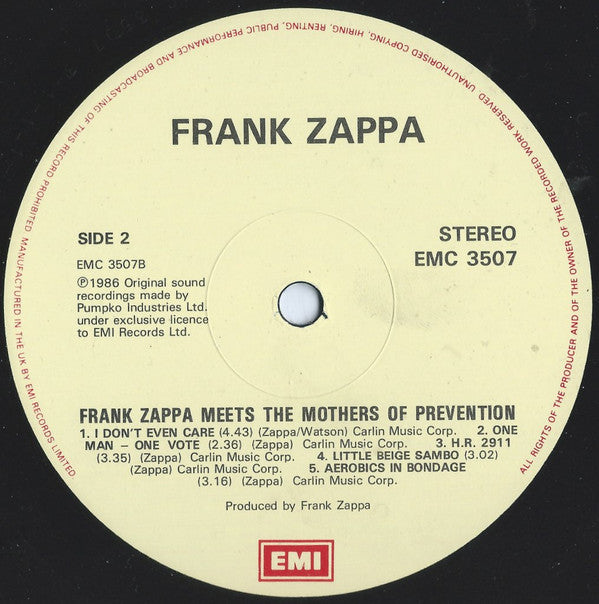 Frank Zappa ~ Frank Zappa Meets The Mothers Of Prevention (European Version) (Vinyl) - Djungel & Jazz