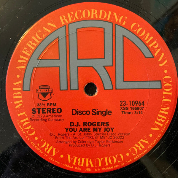 D. J. Rogers : Trust Me / You Are My Joy (12")