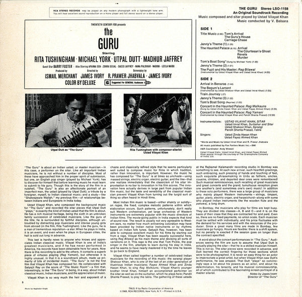 Ustad Vilayat Khan ~ The Guru (Vinyl) - Djungel & Jazz