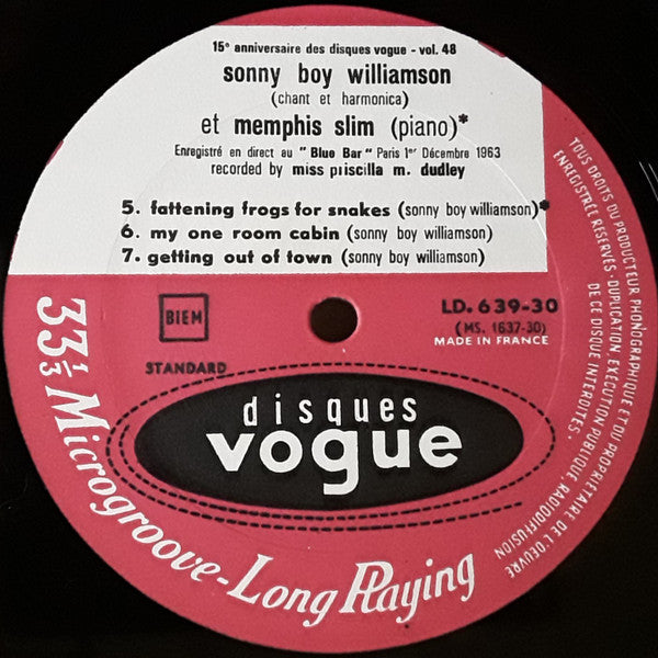 Sonny Boy Williamson And Memphis Slim ~ Sonny Boy Williamson And Memphis Slim (Vinyl) - Djungel & Jazz