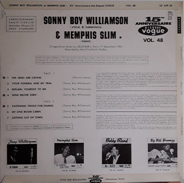 Sonny Boy Williamson And Memphis Slim ~ Sonny Boy Williamson And Memphis Slim (Vinyl) - Djungel & Jazz