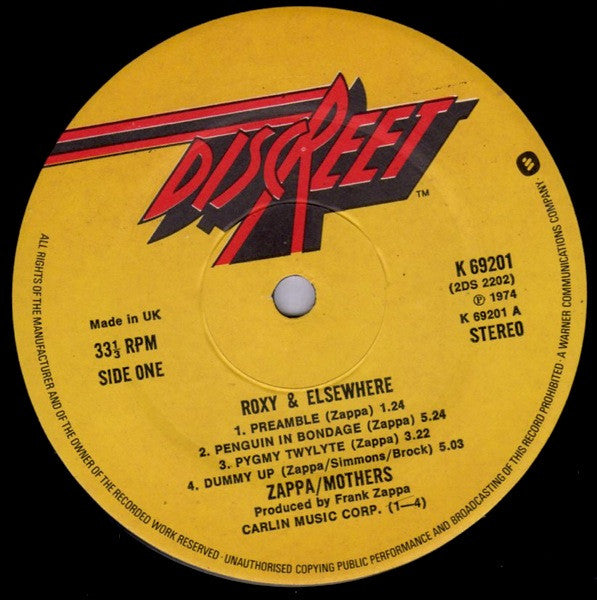 Zappa / Mothers ~ Roxy & Elsewhere (Vinyl) - Djungel & Jazz