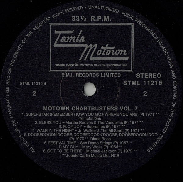 Various ~ Motown Chartbusters Volume 7 (Vinyl) - Djungel & Jazz