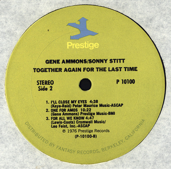Gene Ammons / Sonny Stitt ~ Together Again For The Last Time (Vinyl) - Djungel & Jazz
