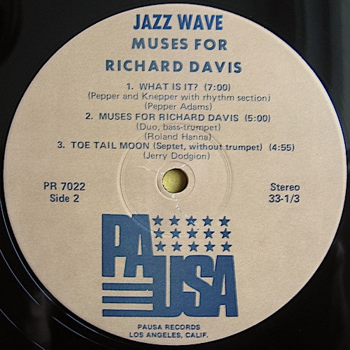 Richard Davis  ~ Muses For Richard Davis - The Jazz Wave (Vinyl) - Djungel & Jazz