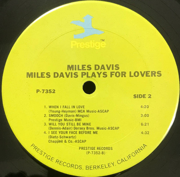 Miles Davis : Miles Davis Plays For Lovers (LP, Comp, RE, RM)