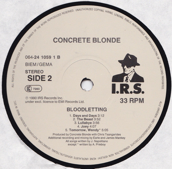 Concrete Blonde : Bloodletting (LP, Album)