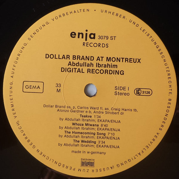 Dollar Brand ~ At Montreux (Vinyl) - Djungel & Jazz