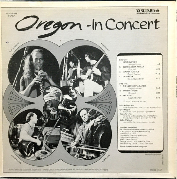 Oregon : In Concert (LP, Album, RE, Pit)
