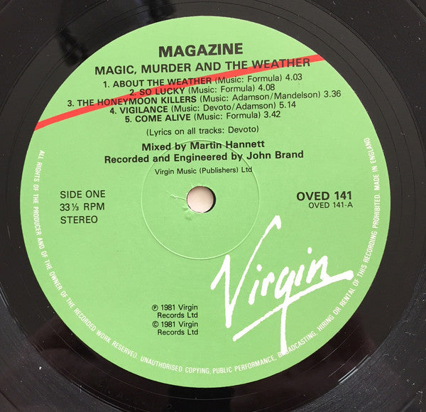 Magazine ~ Magic, Murder And The Weather (Vinyl) - Djungel & Jazz