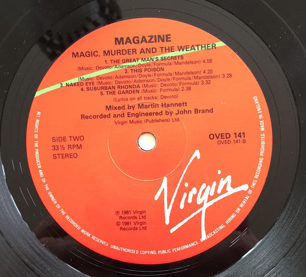 Magazine ~ Magic, Murder And The Weather (Vinyl) - Djungel & Jazz