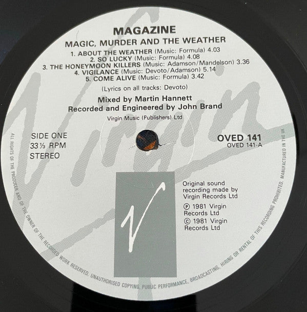 Magazine ~ Magic, Murder And The Weather (Vinyl) - Djungel & Jazz