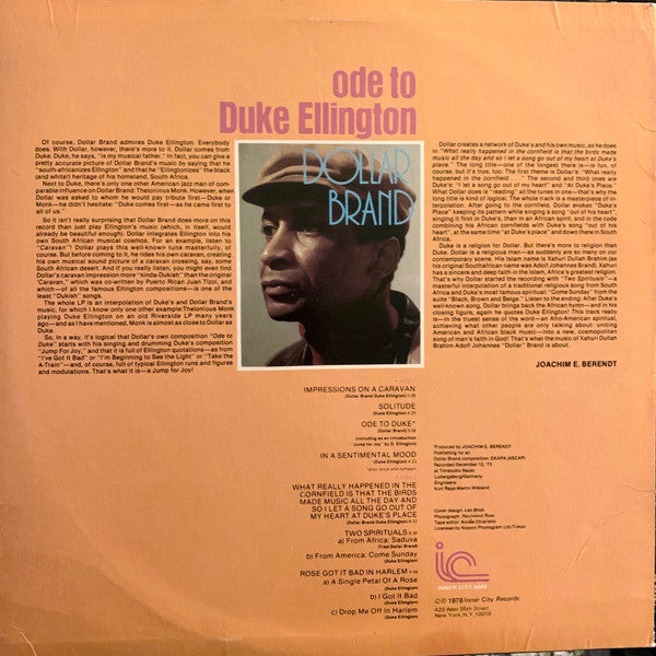 Dollar Brand ~ Ode To Duke Ellington (Vinyl) - Djungel & Jazz