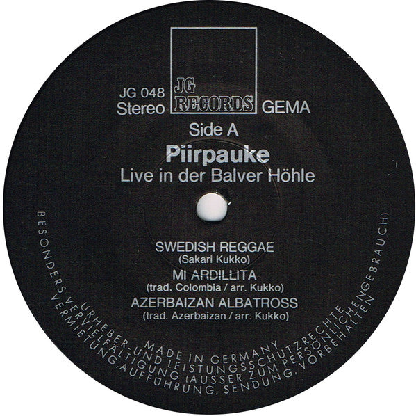 Piirpauke ~ Live In Der Balver Höhle (Suomi-Jazz From The Folk Roots) (Vinyl) - Djungel & Jazz