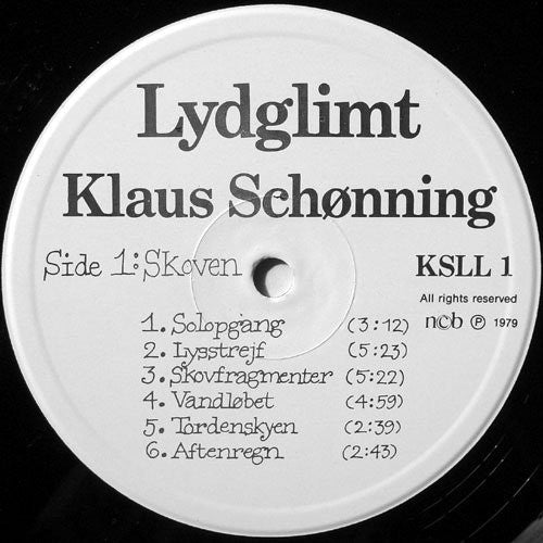 Klaus Schønning : Lydglimt (LP, Album)