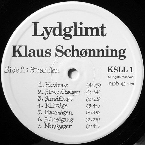 Klaus Schønning : Lydglimt (LP, Album)