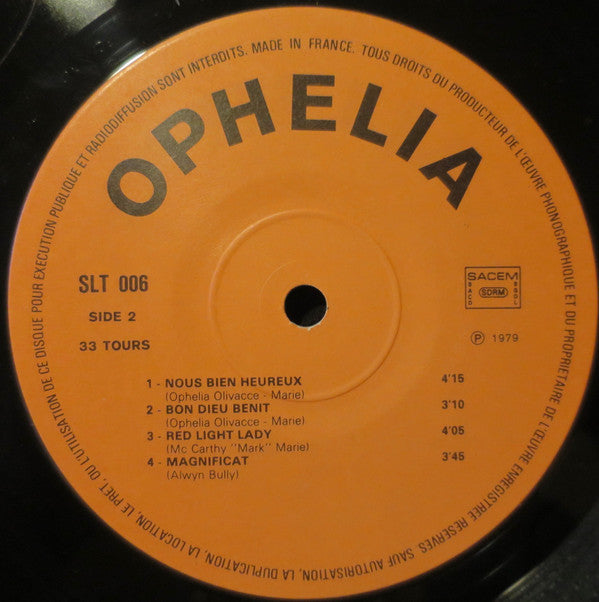 Ophélia Olivaccé-Marie : Ophélia (LP, Album)