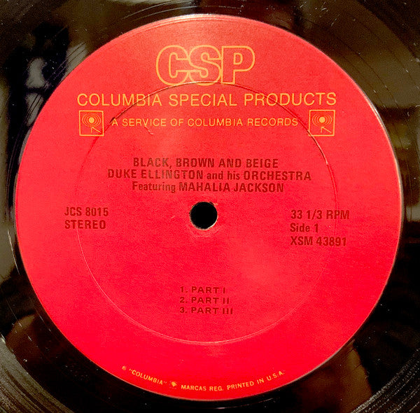 Duke Ellington And His Orchestra Featuring Mahalia Jackson ~ Black, Brown And Beige (Vinyl) - Djungel & Jazz
