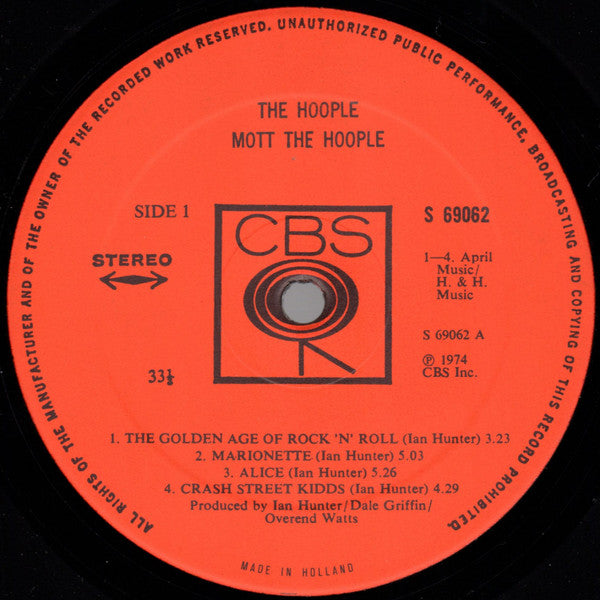 Mott The Hoople : The Hoople (LP, Album)