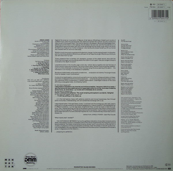Grace Jones : Slave To The Rhythm (LP, Album)