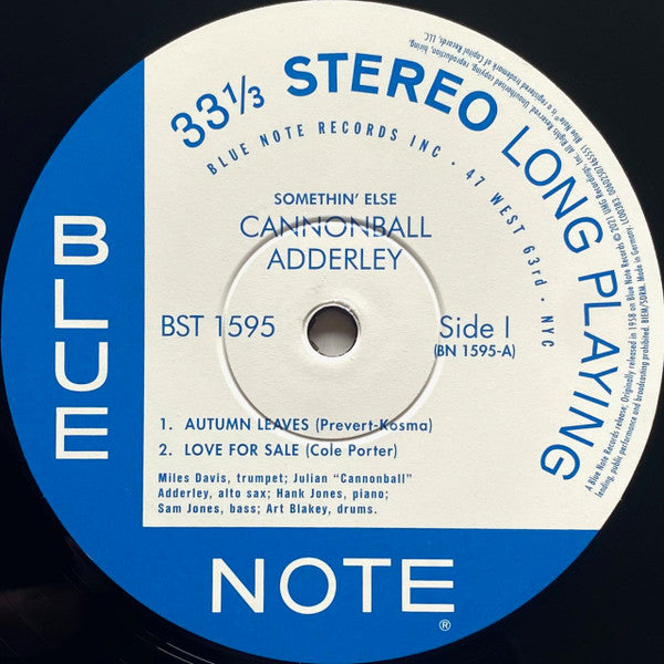 Cannonball Adderley ~ Somethin' Else (Vinyl) - Djungel & Jazz