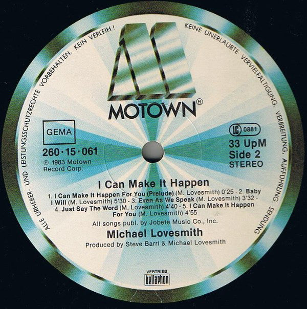 Michael Lovesmith ~ I Can Make It Happen (Vinyl) - Djungel & Jazz