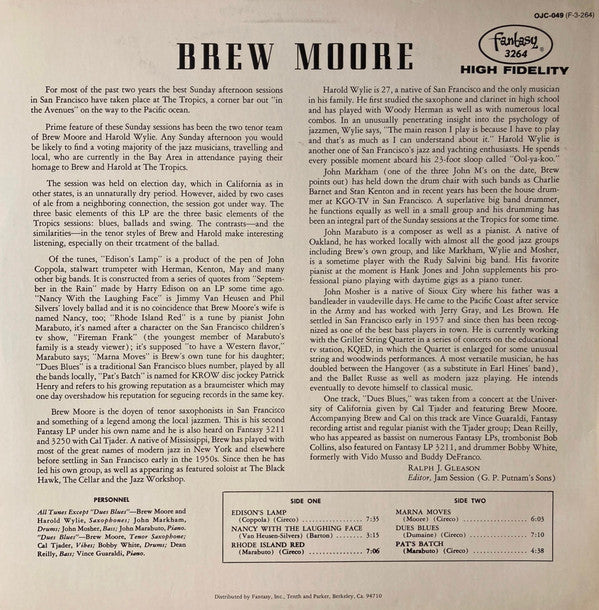 Brew Moore ~ Brew Moore (Vinyl) - Djungel & Jazz