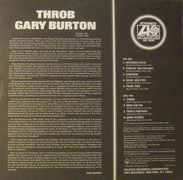 Gary Burton ~ Throb (Vinyl) - Djungel & Jazz