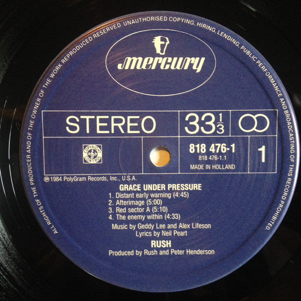Rush : Grace Under Pressure (LP, Album)