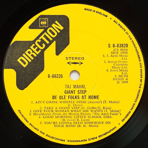 Taj Mahal ~ Giant Step / De Ole Folks At Home (Vinyl) - Djungel & Jazz