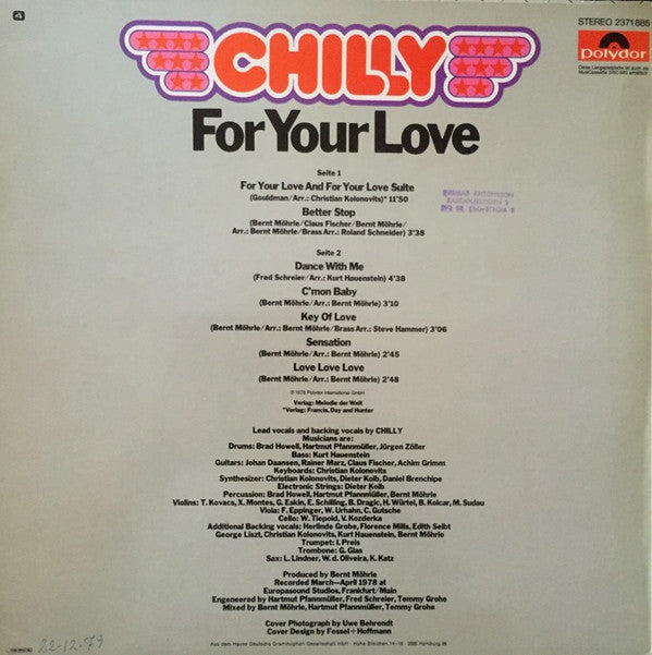 Chilly ~ For Your Love (Vinyl) - Djungel & Jazz