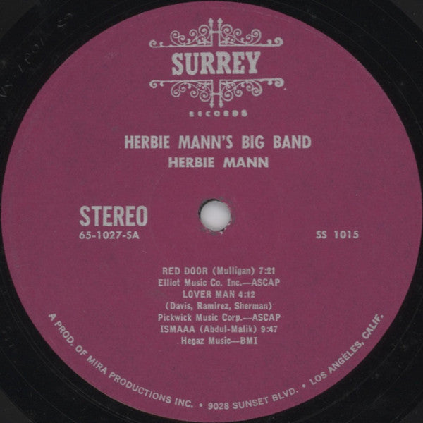 Herbie Mann : Herbie Mann's Big Band (LP, Album)