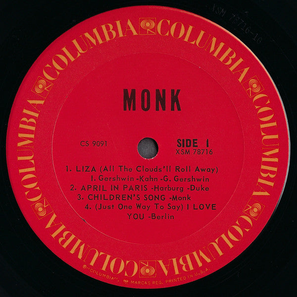 Thelonious Monk : Monk. (LP, Album, RE)