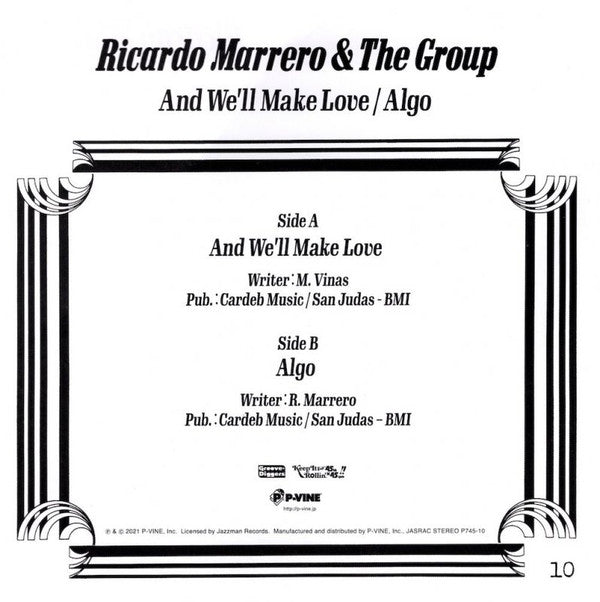 Ricardo Marrero & The Group ~ And We'll Make Love / Algo (Vinyl) - Djungel & Jazz