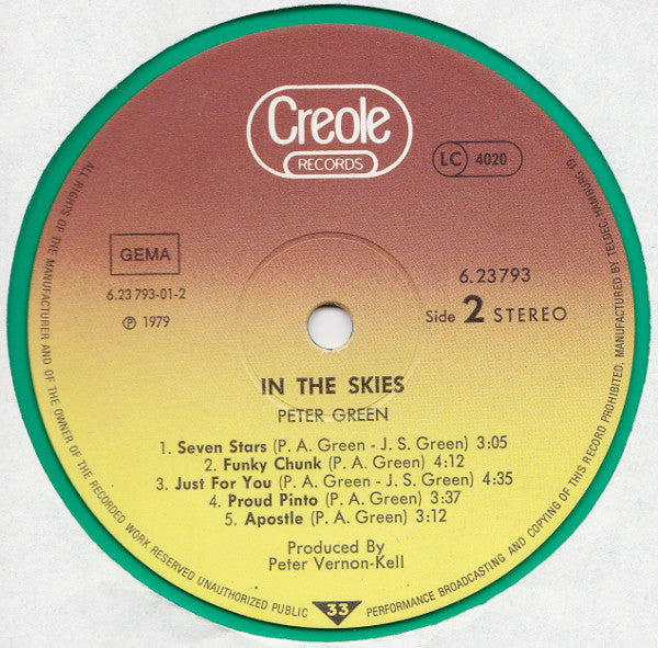 Peter Green  ~ In The Skies (Vinyl) - Djungel & Jazz