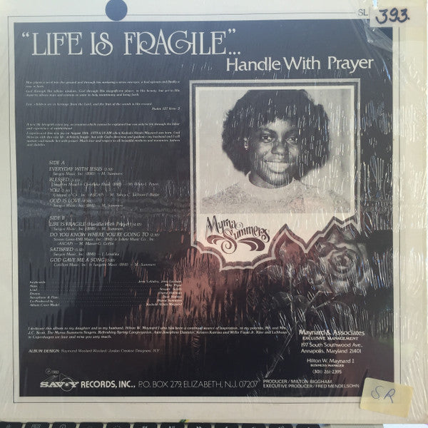 Myrna Summers And Singers ~ Life Is Fragile... Handle With Prayer (Vinyl) - Djungel & Jazz