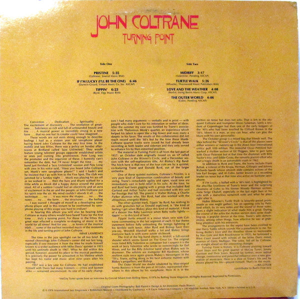 John Coltrane ~ Turning Point - The Bethlehem Years (Vinyl) - Djungel & Jazz