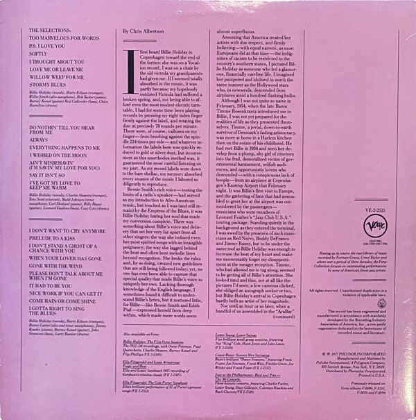 Billie Holiday ~ Stormy Blues (Vinyl) - Djungel & Jazz