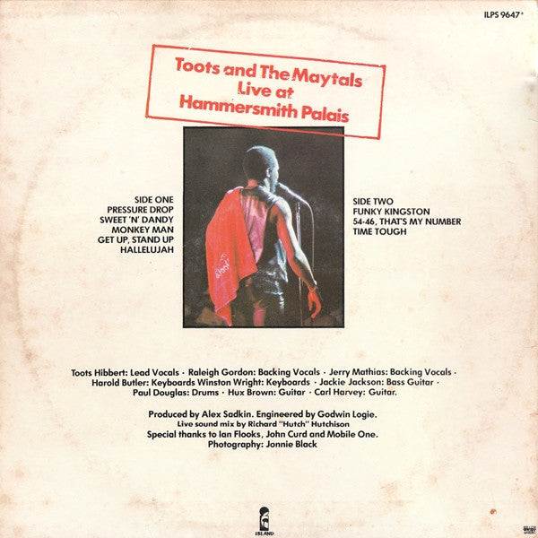 Toots & The Maytals ~ Live (Vinyl) - Djungel & Jazz