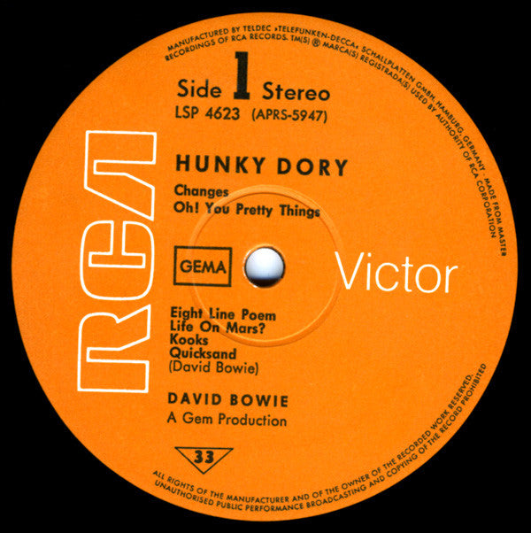 David Bowie : Hunky Dory (LP, Album)