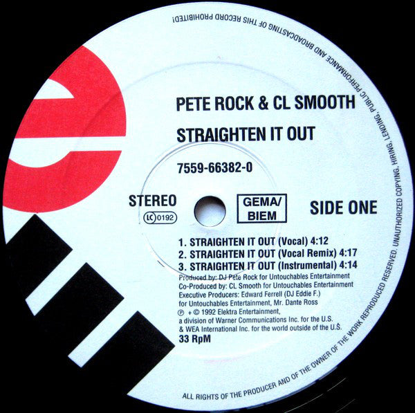 Pete Rock & C.L. Smooth ~ Straighten It Out (Vinyl) - Djungel & Jazz