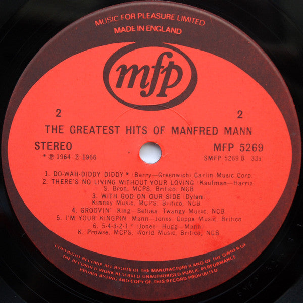 Manfred Mann ~ The Greatest (Vinyl) - Djungel & Jazz