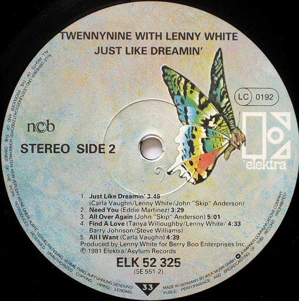 Twennynine With Lenny White : Just Like Dreamin' (LP, Album)