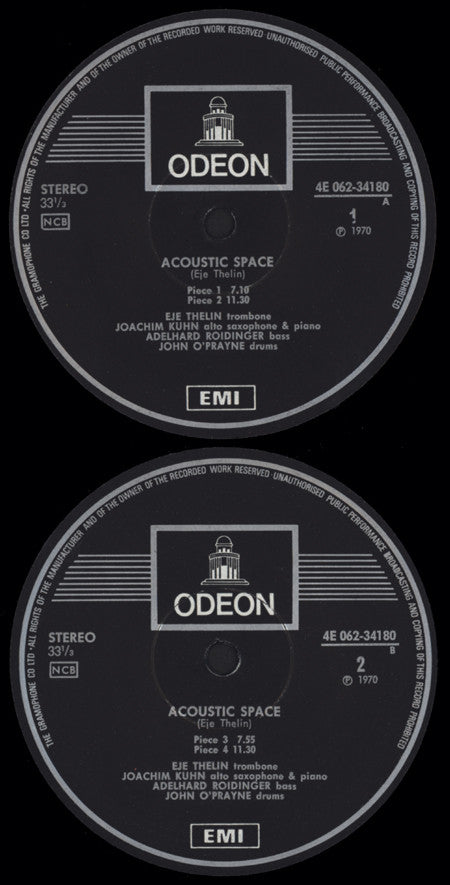 Eje Thelin ~ Acoustic Space (Vinyl) - Djungel & Jazz